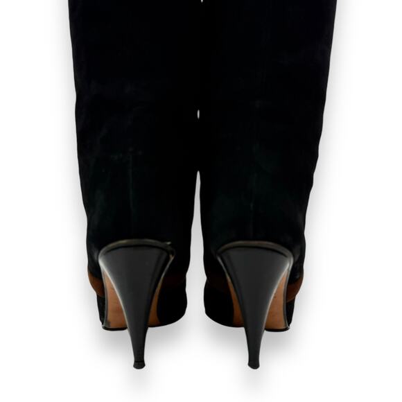 1960's Italian PANCALDI for ERIC COUTURE black and brown suede knee high boots - Picture 16 of 16